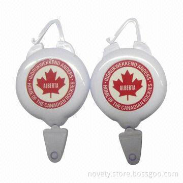 Retractable Badge Reels, Made of Plastic/ABS, 32mm, round shape